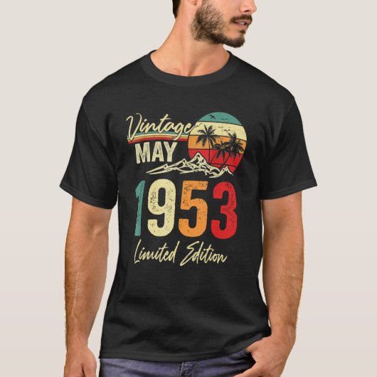 69 Jaar Oud Mei 1953 69e Verjaardag T-shirt (Voorkant)