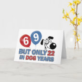 69 jaar Oud verjaardagsdesign Kaart (Gele Bloem)