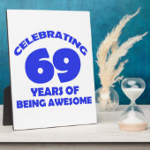 69-JAAR OUDE BIRTHDAY-DESIGN FOTOPLAAT (Zijkant)