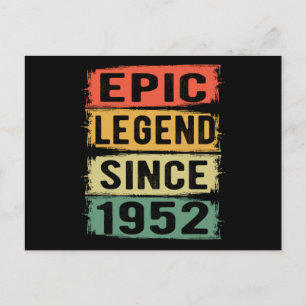 69 jaar oude dag 1952 Epic Legend 70th Birthday Briefkaart