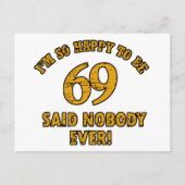 69 jaar Oude design Briefkaart (Voorkant)