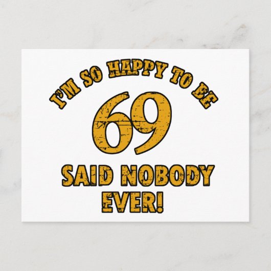 69 jaar Oude design Briefkaart (Voorkant)