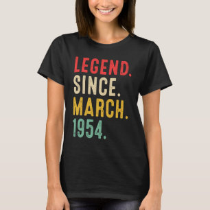 69 jaar oude legende sinds maart 1954 69e geboorte t-shirt