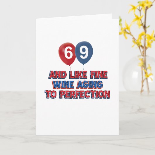 69 jaar oude verjaardagscadeaus kaart (Gele Bloem)