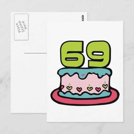 69-jarige vogelbeker briefkaart (Voorkant / Achterkant)