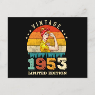 69-jarige vrouwen dag 1953  69e verjaardag briefkaart