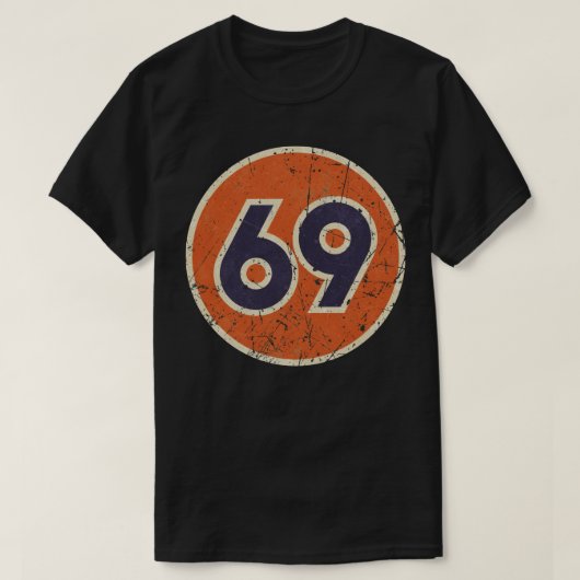 69 oliestation race nummer t-shirt (Design voorkant)