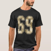 69 Overzichtsnummer 69 Sportfan Jersey Stijl T-shirt (Voorkant)