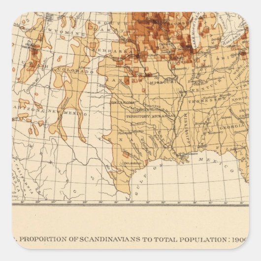 69 Scandinaviërs 1900 Vierkante Sticker (Voorkant)