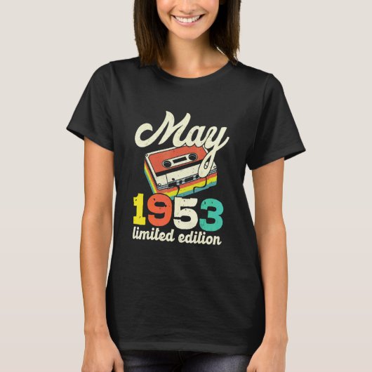 69 Verjaardag Mei 1953 Cassette T-shirt (Voorkant)