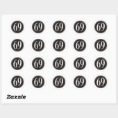 #69 Zwarte Cirkel Ronde Sticker (Vel)