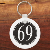#69 Zwarte Cirkel Sleutelhanger (Voorkant)