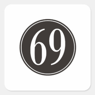 #69 Zwarte Cirkel Vierkante Sticker