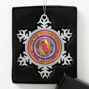 69e brigade van de luchtdefensie tin sneeuwvlok ornament
