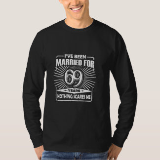 69e bruiloft Jubileum Funny Couple Getrouwd 69 Y T-shirt