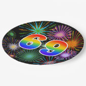 69e Evenement - Leuk, Kleurrijk, Vet, Regenboog 69 Papieren Bordje (Gekanteld)