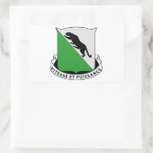 69e gepantserd regime rechthoekige sticker (Tas)