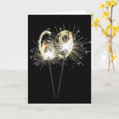 69e jaarsparklers op zwart kaart (Gele Bloem)