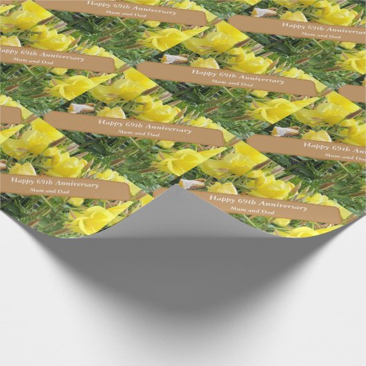 69e Jubileum bewerkbare avondprimrose Cadeaupapier (Hoek)