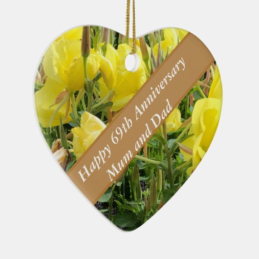 69e Jubileum bewerkbare avondprimrose Keramisch Ornament (Rechts)