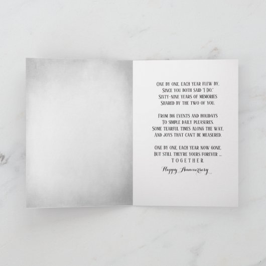 69e Jubileum op Vignette Texture Card Kaart (Binnen)