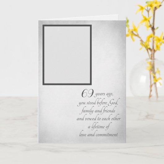 69e Jubileum op Vignette Texture Card Kaart (Gele Bloem)