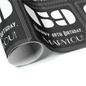 69e verjaardag: Art Deco geïnspireerd look "69" &  Cadeaupapier (Rol Hoek)