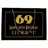 69e verjaardag — Art Deco geïnspireerd look "69" & Groot Cadeauzakje (Achterkant)