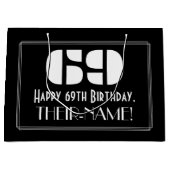 69e verjaardag ~ Art Deco Geïnspireerde look "69"  Groot Cadeauzakje (Voorkant)