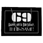 69e verjaardag ~ Art Deco Geïnspireerde look "69"  Groot Cadeauzakje (Achterkant)