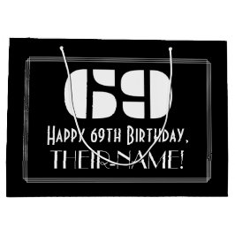 69e verjaardag ~ Art Deco Geïnspireerde look "69"  Groot Cadeauzakje