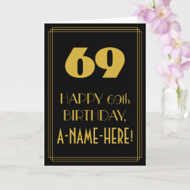 69e verjaardag ~ Art Deco geïnspireerde look "69"  Kaart