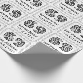 69e verjaardag: Art Deco geïnspireerde stijl "69"  Cadeaupapier (Hoek)