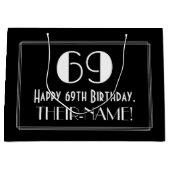69e verjaardag: Art Deco geïnspireerde stijl "69", Groot Cadeauzakje (Voorkant)