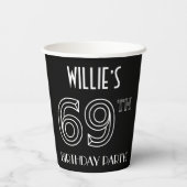 69e verjaardag: Art Deco Style + aangepaste naam Papieren Bekers (Achterkant)