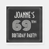 69e verjaardag: Art Deco Style + aangepaste naam Servet (Voorkant)