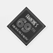 69e verjaardag: Art Deco Style + aangepaste naam Servet (Hoek)