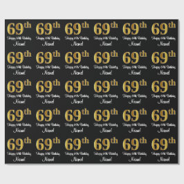 69e verjaardag: Elegant Luxe Faux Gold Look # Cadeaupapier