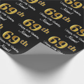 69e verjaardag: Elegant Luxe Faux Gold Look # Cadeaupapier (Hoek)