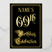 69e verjaardag — Fancy script en aangepaste naam Folie Uitnodiging (Voorkant)