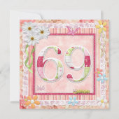 69e verjaardag feest scrapbooking stijl kaart (Voorkant)