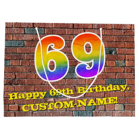 69e verjaardag: Fun, door graffiti geïnspireerde r Groot Cadeauzakje (Achterkant)