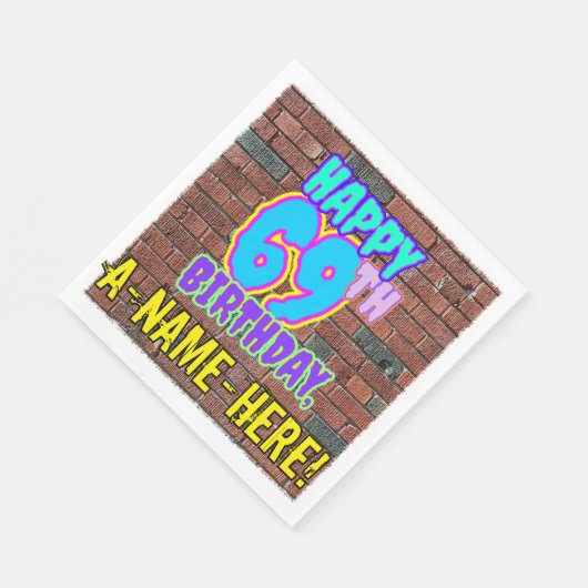 69e verjaardag ~ Fun, door Urban Graffiti geïnspir Servet (Hoek)