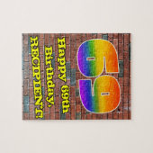 69e verjaardag: Fun Graffiti-geïnspireerde regenbo Legpuzzel (Horizontaal)