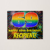 69e verjaardag: Fun, kleurrijk gevuurwerk Legpuzzel (Horizontaal)