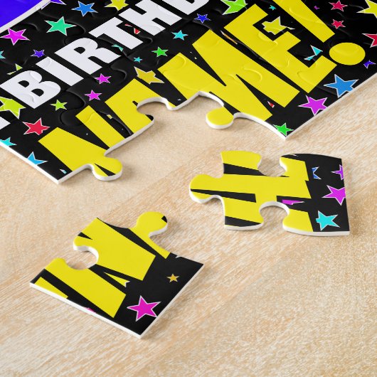 69e verjaardag — Fun, kleurrijk Star Field Pattern Legpuzzel (Zijkant)