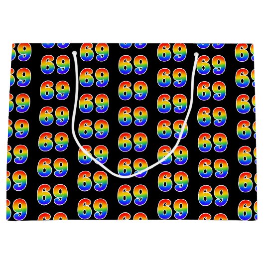 69e verjaardag: Fun Rainbow Event Nummer 69 Patroo Groot Cadeauzakje (Voorkant)