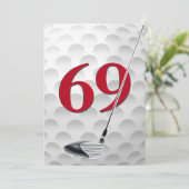 69e verjaardag golf thema feest kaart (Staand voorkant)