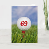 69e verjaardag Golfbal op rood T-shirt Kaart (Voorkant)