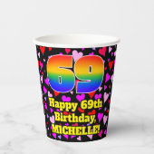 69e verjaardag: Het liefhebbende Kunstpatroon, Reg Papieren Bekers (Voorkant)